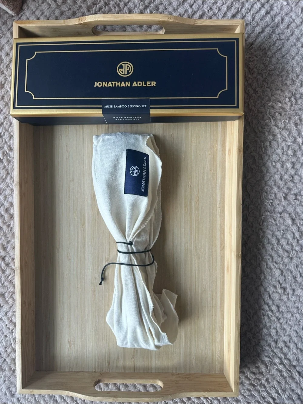 Jonathan Adler Gold Bamboo-Handle Serving Spoon Set